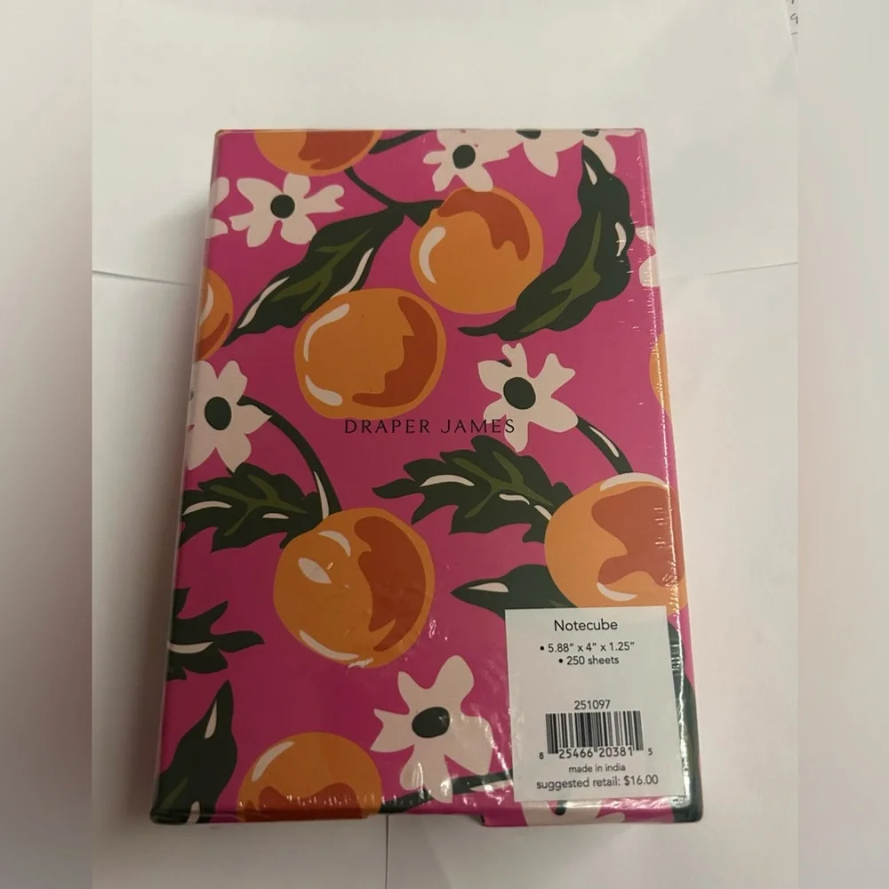 New Pink Floral Notecube Draper James 250 Sheets made in India